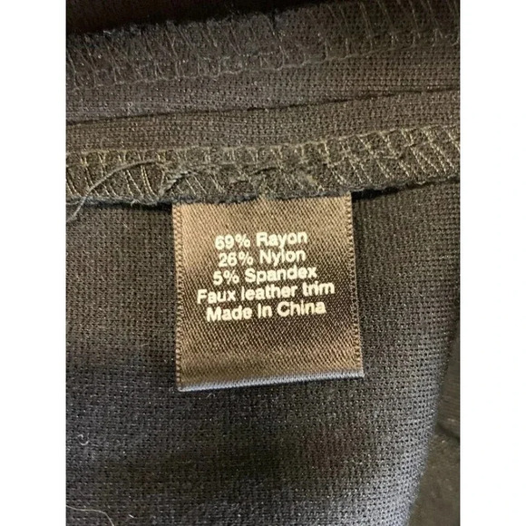 Saks Fifth Ave Black Mini Faux Leather Waist Band Faux Wrap Look Skirt Sz 4 NWT - Picture 7 of 10